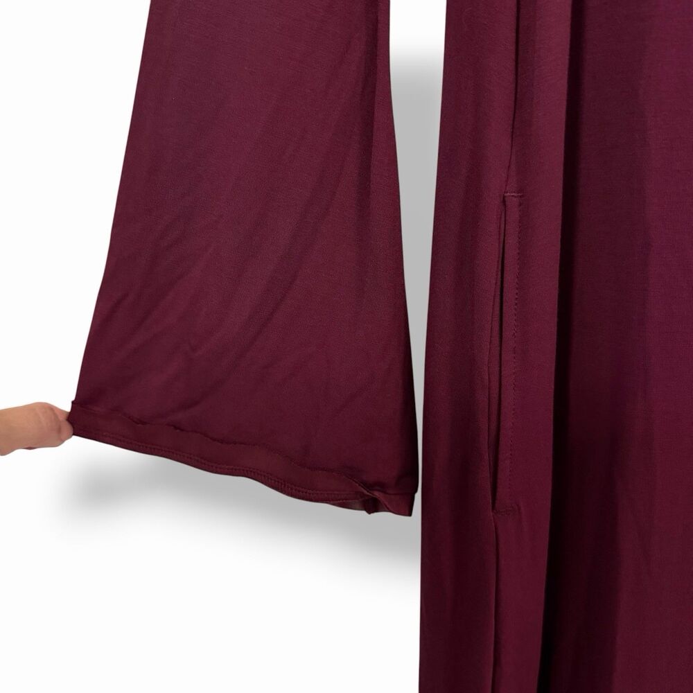 NWOT SheBird Marissa Maxi Bra Dress Dark Cherry Burgundy Wine Long Sleeve 5 M/L - Picture 5 of 12